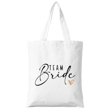 Imagem de ZYQFN Sacola de lona Team Bride, presente de dama de honra, presente de dama de honra, lindo esquadrão nupcial reutilizável, perfeita para despedidas de solteira e preparação de casamento. (068