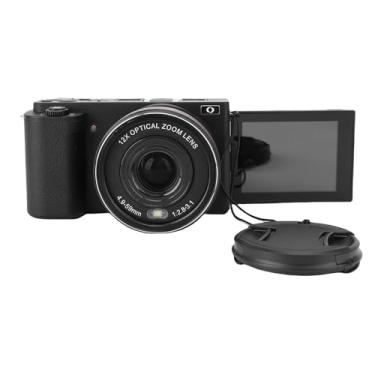 Imagem de Câmera Digital 5K 72MP Com Zoom óptico de 12x, Tela Flip HD, Vários Filtros e Flash LED - Ideal para Paisagem, Retrato, Timelapse e Macro Fotografia (BLACK)