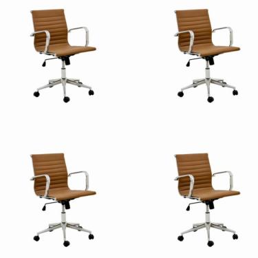 Imagem de Conjunto com 4 Cadeiras de Escritório Sevilha I Marrom