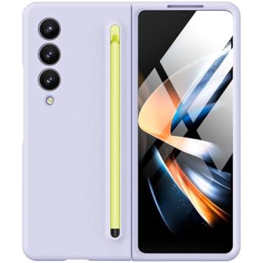 Imagem de Capa protetora à prova de choque para Samsung Galaxy Z Fold 4 com caneta S Pen e protetor de tela integrado, compatível com carregamento sem fio MagSafe, capa protetora à prova de choque para Samsung