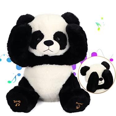 Imagem de Cuteoy Peek A Boo Panda Bear Plush Toy Interactive Electric Stuffed Animal Repeats What You Say Singing Talking Musical Plushies Gifts for Christmas Birthday 11''