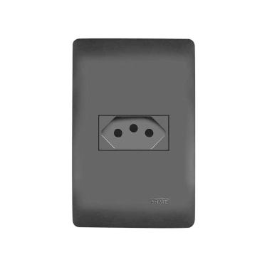Imagem de Tomada Fame Habitat Black 2P+T 10A com Placa 4x2 Preta