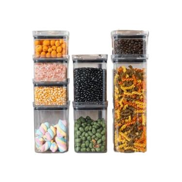 Imagem de Escolha Seu Kit Potes Herméticos Para Mantimentos De Cozinha Alimentos Armário Acrílico Plástico(Kit 8 Potes)