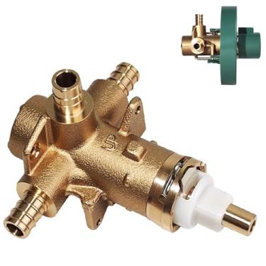 Imagem de Substituição para válvula de equilíbrio de latão FP62325PF Posi-Temp, válvula de chuveiro com conexão PEX de anel de crimpagem de 1,27 cm