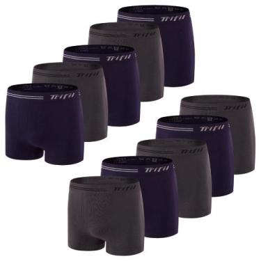 Imagem de 10 Cuecas Boxer Masculina Trifil Sem Costura De Microfibra Toque Macio