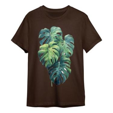 Imagem de Camiseta Floral Folhagem Feminina Costela De Adão Natureza - Lobo Sete