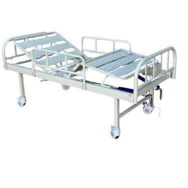 Imagem de Cama Hospitalar Manual 2 Movimentos, Estrutura em Aço Carbono, Grades de Proteção, Rodas com Freio, Capacidade 180kg