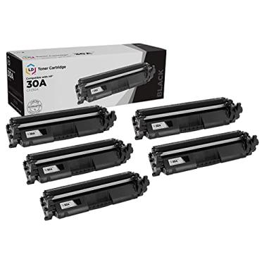 Imagem de LD Produtos de substituição compatíveis para HP 30A CF230A HP 30X CF230X Cartucho de toner (preto, pacote com 5) para uso em HP Laserjet Pro M203d, M203dn, M203dw, MFP M227d, MFP M227fdn, MFP M227fdw