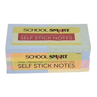 Imagem de School Smart Notas autoadesivas, cores sortidas, 100 folhas por bloco, pacote com 12
