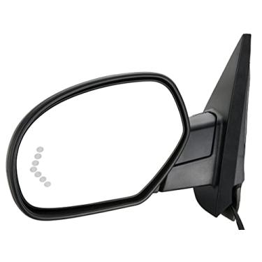 Imagem de ZAPOSTS Espelho retrovisor lateral adequado para Chevy Silverado 07-13 1500 2500 HD 3500 HD, GMC Sierra 1500 2500 HD, GMC Yukon/Yukon XL 1500 Dobrável manual com luz de seta de seta lateral do