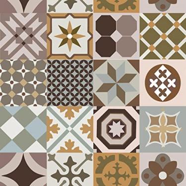 Imagem de Papel De Parede Autocolante Azulejos Ladrilhos Marrom 10m