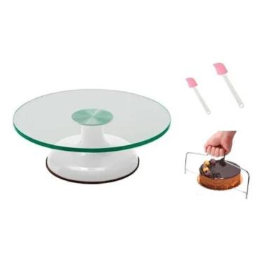 Imagem de Bailarina Giratória Vidro P/ Deco. Bolos + Nivelador + 2 Pvc - Chicky 