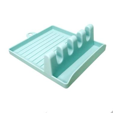 Imagem de Descanso Multifuncional Para Pincéis, Talheres e Tampa De Panela - Suporte de Utensílios de Bancada (Azul)