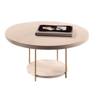 Imagem de Mesa De Centro Redonda Pés Metálicos Mindy H01 Off White - Mpozenato