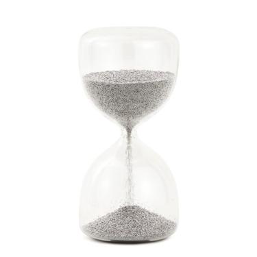 Imagem de Ampulheta Em Vidro Com Areia Prateada Mart 15,5cm