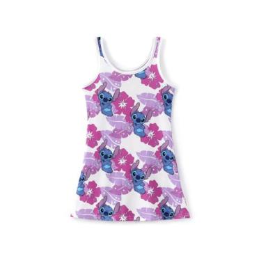 Imagem de Vestido Disney Lilo & Stitch para menina infantil roxo 6-7Y