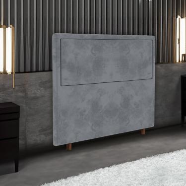 Imagem de Cabeceira para Cama Box de Solteiro Portobel Evelyn com Revestimento em Suede – 90cm de...