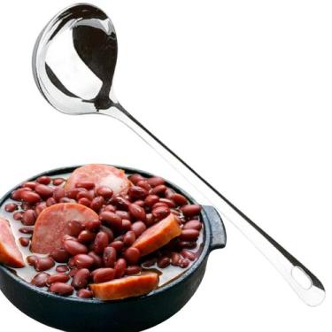 Imagem de Concha de Inox Premium 32cm Grande Robusta Elegante - Concha de Feijão