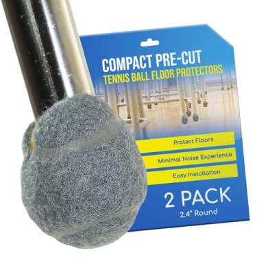 Imagem de Bolas de tênis para caminhantes Furniture Footies com corte pré-cortado 6,35 cm cinza caminhante tênis bola desliza acessórios para andadores - um par