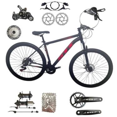 Imagem de Bicicleta Aro 29 GTI Roma 12 Velocidades MTB Index Disco Hidráulico Suspensão 80mm Unissex (Preto/Vermelho, 15)