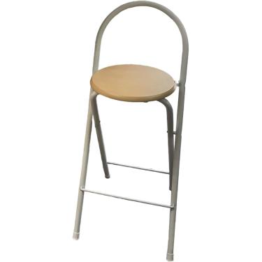 Imagem de Dobrando banquinho do café da manhã com encosta e apoio para os pés, cadeira de cozinha dobrável, bancos portáteis da barra de altura do balcão para o escritório de jantar de cozinha de capa