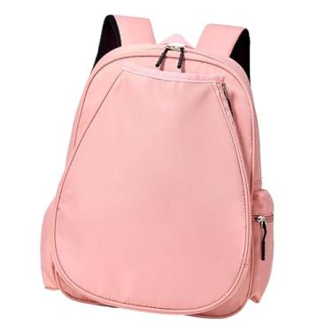 Imagem de kowaku Mochila de tênis, bolsa de badminton, leve, estilosa, multiuso, com alça ajustável, à prova d'água, bolsa esportiva para atividades ao ar livre, Rosa
