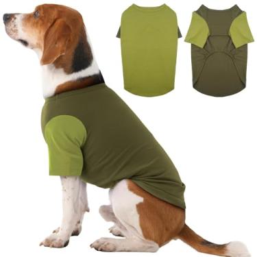 Imagem de IKIPUKO Pacote com 2 camisetas extragrandes para cães – camisetas respiráveis e leves, duráveis, com absorção de umidade para beagle, bulmastiff, dia quente de verão, atividades ao ar livre, viagens