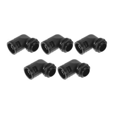 Imagem de VekAuto Prensa-cabos M25x1,5 25 mm / 0,98" 90 graus Junta de fole PA6 Nylon Preto 5 peças