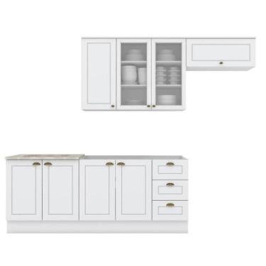 Imagem de Cozinha Modulada Americana 4 Peças com Balcão 120cm sem Tampo - Móveis
