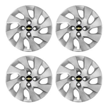 Imagem de Jogo 4 Calotas Onix 2013 2014 2015 2016 Aro 14 Prata