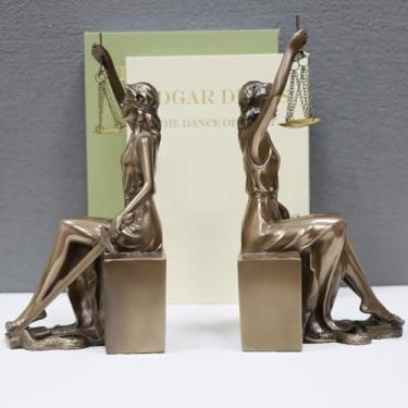Imagem de Iemegumi Suportes Decorativos Para Livros Com Estátua Da Senhora Justiça - Pesados De Deusa Romana Vintage, Decoração Mitologia Grega Estante, Mesa Escritório, Esculturas Estéticas, Presentes Advoga