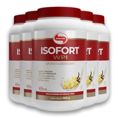 Imagem de Kit 5 Isofort Vitafor Whey Protein 900g Baunilha