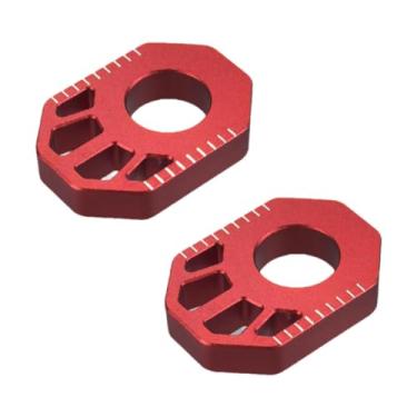 Imagem de predolo 1 Par de Blocos de Eixo Traseiro para Bicicleta de Terra, Substituição de Eixo de Corrente CNC, Ajustador de Corrente, Liga de Alumínio para Motocicle, Vermelho