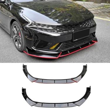 Imagem de Lábio do para-choque dianteiro do carro compatível com K5 2020-2024 Divisor dianteiro Difusor Spoiler Body Kit Modification Part (Carbon Look)