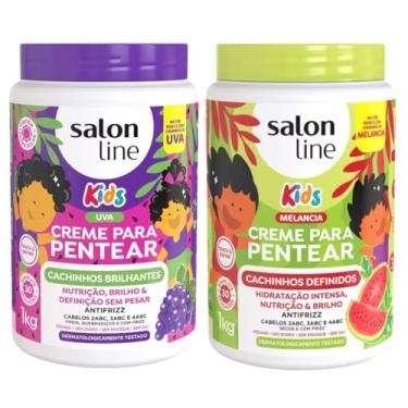 Imagem de Kit com 2 Cremes para Pentear Kids Uva e Melancia 1Kg Salon Line