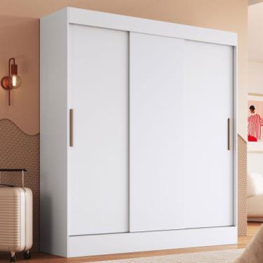 Imagem de Guarda Roupa Casal Londres 3 Portas 2 Gavetas 100% Mdf Branco - Doripe