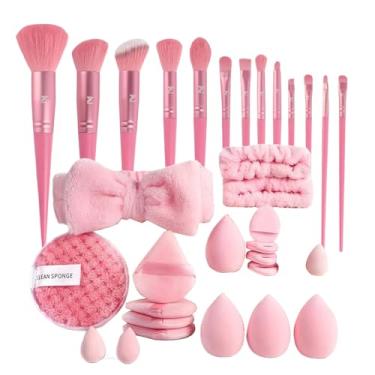 Imagem de Conjunto de Pincéis de Maquilhagem - 40 Peças Pincéis Pó Blush Sombra | Acessórios De Maquilhagem Com Cerdas Macias Para Base Corretor Sombras
