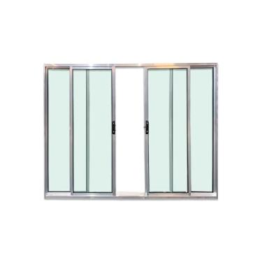 Imagem de Janela de Correr 4 Folhas 120 X 200 Esmeralda – Alumínio Brilhante, Vidro Liso 3mm - Lumineziri Esquadrias