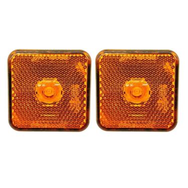 Imagem de 2 Lanterna Lateral Guerra Carreta Caminhão Led Ambar Braslux