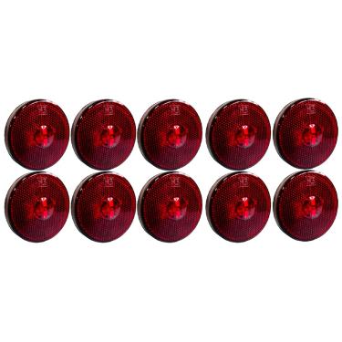 Imagem de 10 Lanterna Lateral Carreta Led 65mm Randon Caminhão Vermelha