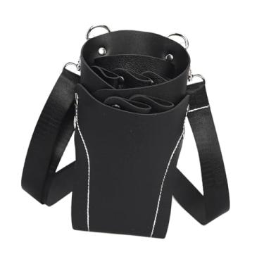 Imagem de ChuYiElegance Bolsa de Cintura para Tesoura de Cabeleireiro Bolsa de Cintura Portátil de Couro PU Bolsa Organizadora de Ferramentas de Barbeiro para Barbeiro, Preto, Tamanho real