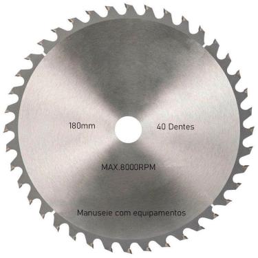Imagem de Disco De Serra Circular Com 40 Dentes 7" 180mm Para Madeira