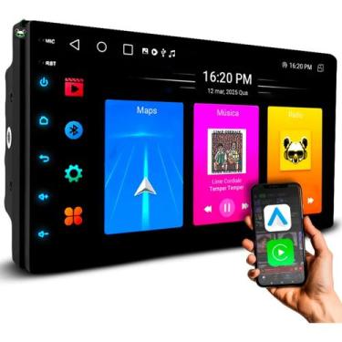 Imagem de Multimidia Android Com Espelhamento Ios Gps Uber Bt Camera - HTECH