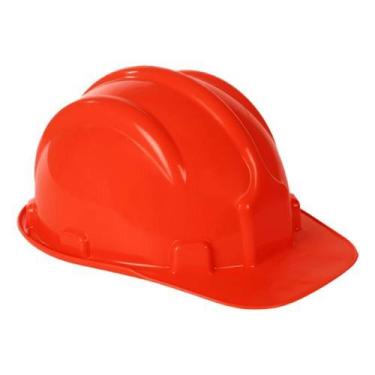 Imagem de Capacete Vermelho com Carneira e Aba Frontal - Polietileno - C.A 12.61