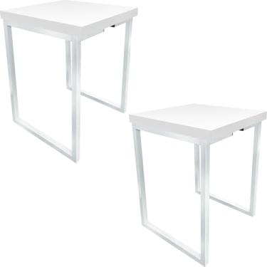 Imagem de Kit 2 Banco Banqueta Nova York Industrial Cozinha Area Gourmet Branco/Branco