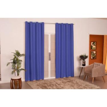 Imagem de Cortina Quarto Sala Antonella 2,00 x 1,80 com ilhós(azul royal)