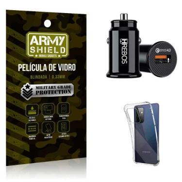 Imagem de Kit Carregador Veicular Turbo 18w com Capinha Samsung A72 e Película 3