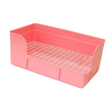 Imagem de Bothyi Caixa de areia para coelhos, bandeja para mictório de, caixa de areia de canto, de cama para animais pequenos, acessórios para gaiolas, Rosa