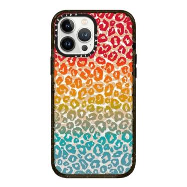 Imagem de CASETiFY Impact capa para iPhone 13 Pro Max [fina/2,5 m. 4X Proteção contra quedas de nível militar/compatível com carregamento sem fio] - Cheeky Cheetah Vibrant Rainbow - preto transparente