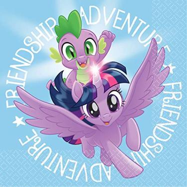 Imagem de amscan - Guardanapos para bebidas MLP Friendship Adventures (16), Azul, One Size